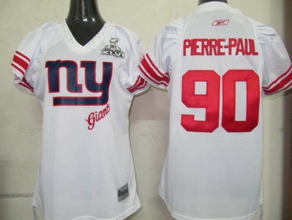Giants #90 Jason Pierre-Paul White 2011 Women's Field Flirt Super Bowl XLVI Stitched NFL Jersey